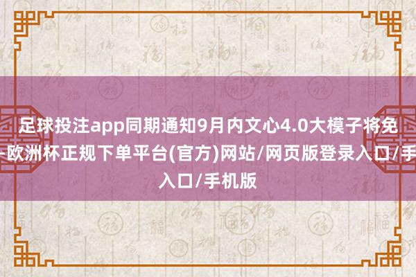 足球投注app同期通知9月内文心4.0大模子将免用度-欧洲杯正规下单平台(官方)网站/网页版登录入口/手机版