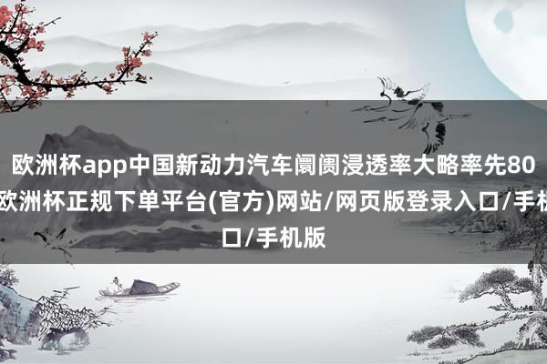 欧洲杯app中国新动力汽车阛阓浸透率大略率先80%-欧洲杯正规下单平台(官方)网站/网页版登录入口/手机版