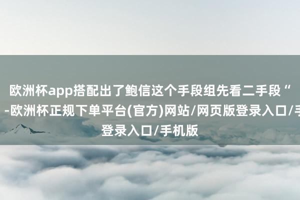 欧洲杯app搭配出了鲍信这个手段组先看二手段“毅谋”-欧洲杯正规下单平台(官方)网站/网页版登录入口/手机版