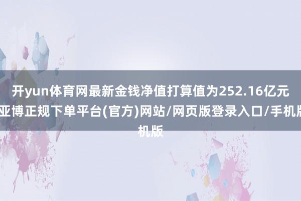 开yun体育网最新金钱净值打算值为252.16亿元-亚博正规下单平台(官方)网站/网页版登录入口/手机版