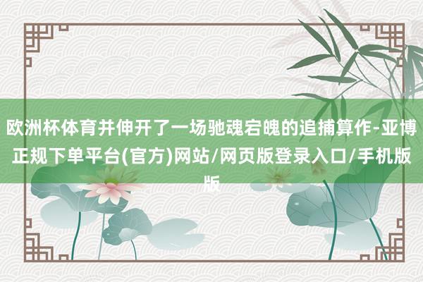 欧洲杯体育并伸开了一场驰魂宕魄的追捕算作-亚博正规下单平台(官方)网站/网页版登录入口/手机版