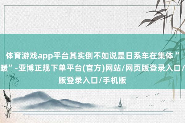 体育游戏app平台其实倒不如说是日系车在集体“抱团取暖”-亚博正规下单平台(官方)网站/网页版登录入口/手机版